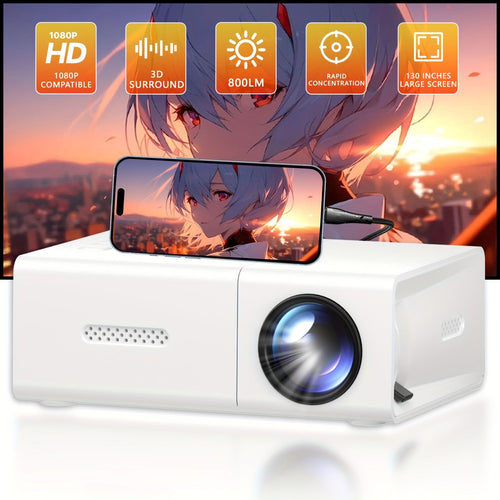 CineGlow Smart Mini LED Projector for HD Entertainment