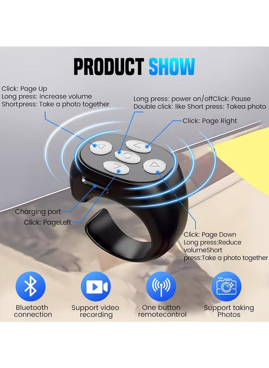 SmartScroll Ring Bluetooth Finger Scroll Controller For Effortless Navigation