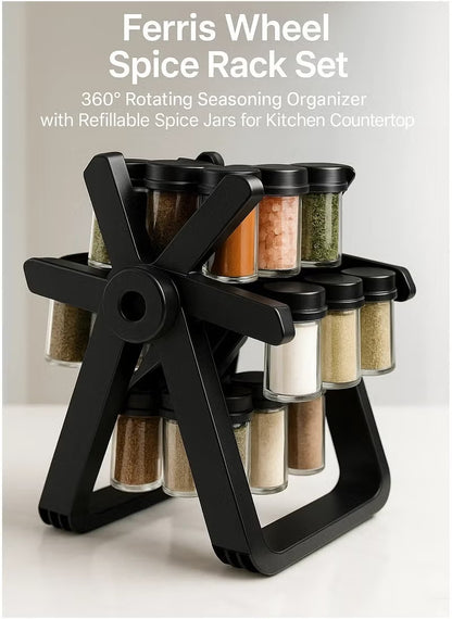 Spice Wheel – Elegant Ferris Wheel Spice Rack Set for Modern Kitchens