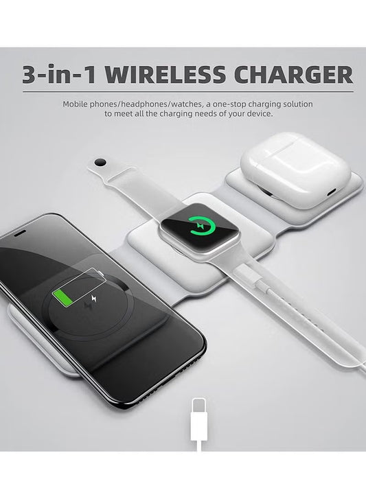 Power Dock 3-in-1 – Foldable Magnetic Wireless Charger for Phone, Watch & Earbuds