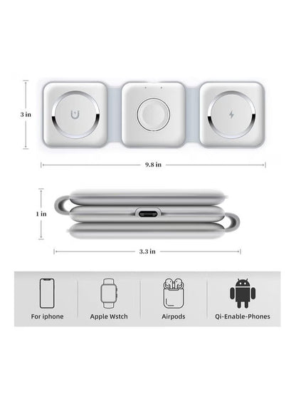 Power Dock 3-in-1 – Foldable Magnetic Wireless Charger for Phone, Watch & Earbuds